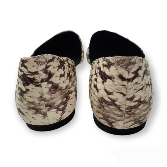 𝅺MICHAEL Michael Kors size 8.5 Natural Ivory Mila D’orsay Snake Embossed Flats - Picture 4 of 5